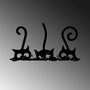 Wallity Hidden Cats Gancho de pared de metal negro